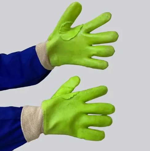 PVC Mining Green - Hi Viz Reinforced Knit Wrist