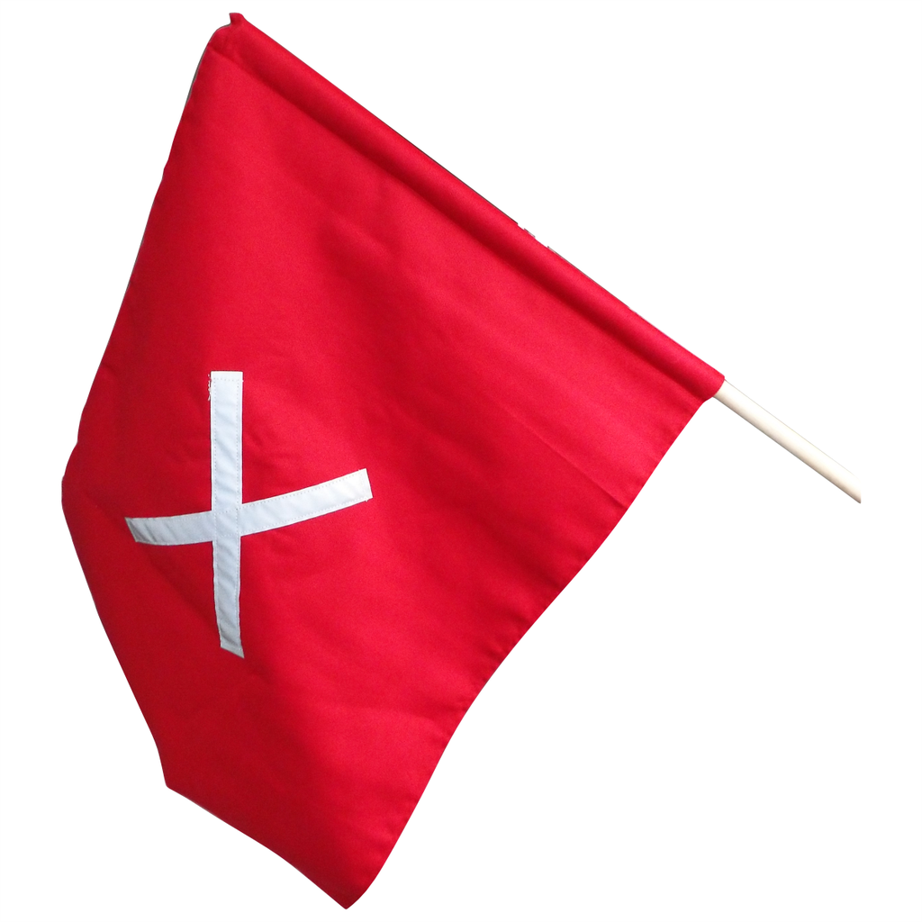 Red Warning Flag with Reflective Tape