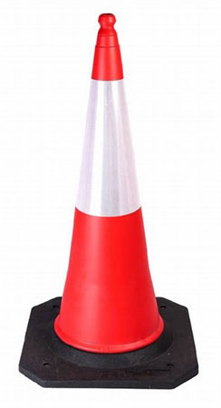 Red & Black 750mm Traffic Cone with Reflective Tape