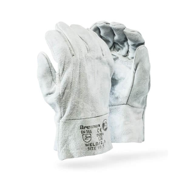 2.5" Chrome Leather Double Palm Gloves
