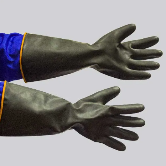 Smooth Finish - Black Rubber Chemical Glove 40cm