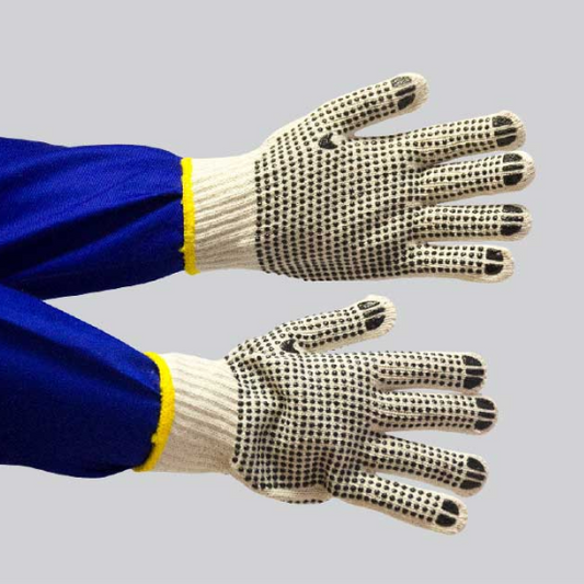 Cotton Gloves - Polka Dot Knitted DBL sided