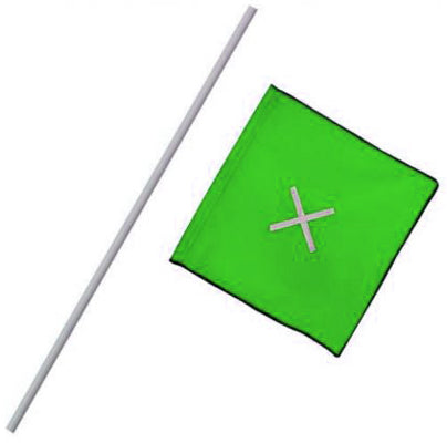 Green Warning Flag With Reflective Tape
