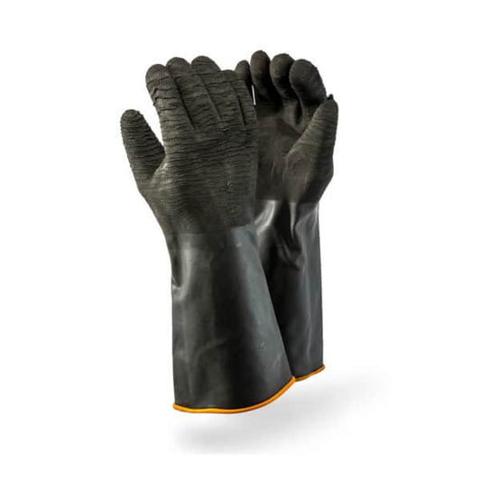 Black Rubber Gloves - 40cm Length (Rough)