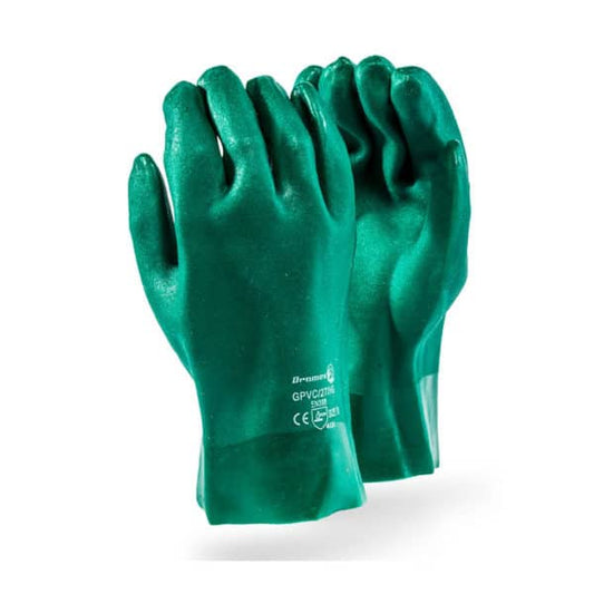 Heavy Duty Green Open Cuff PVC Gloves