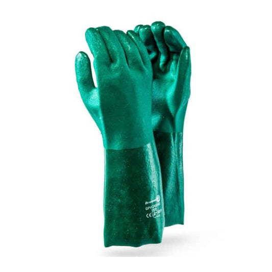 Heavy Duty Green Elbow 40cm PVC Gloves