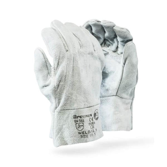 2.5" Chrome Leather Double Palm Gloves