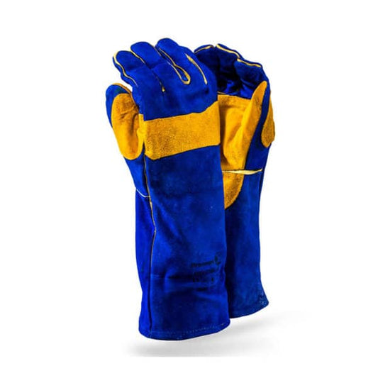 Weld Blue Leather Gloves